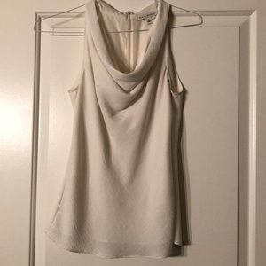 Cream, cowl neck, silky tank